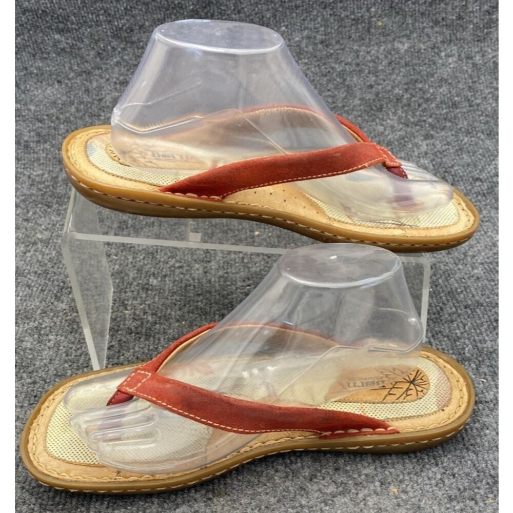 Born W5944 Burnt Orange Suede Leather Thong Sandals Flip Flops Womens 8 EUR 39